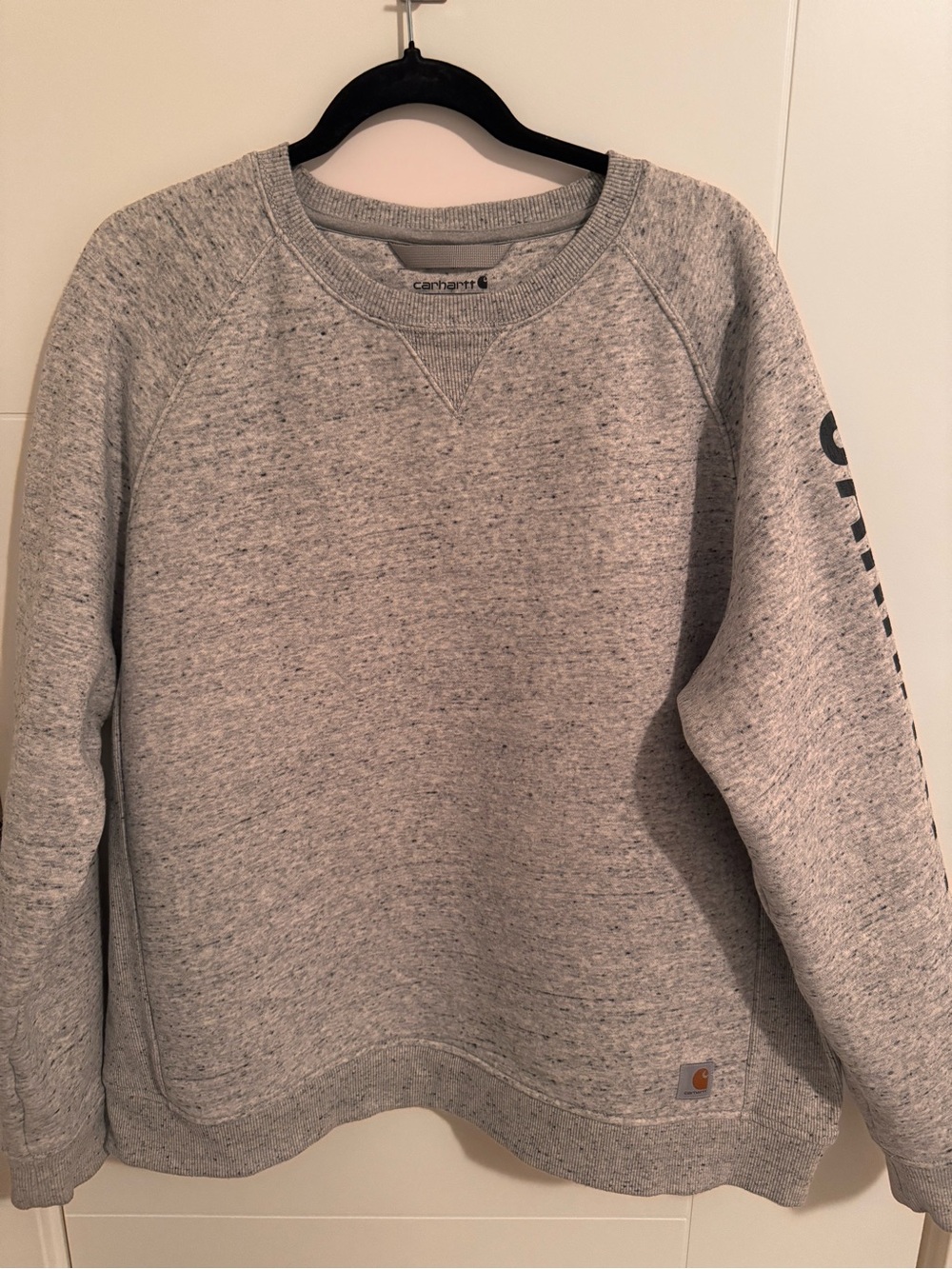 Carhartt Heather Grey Logo Sleeve Crewneck Sweatshirt - Women's XXL (20)